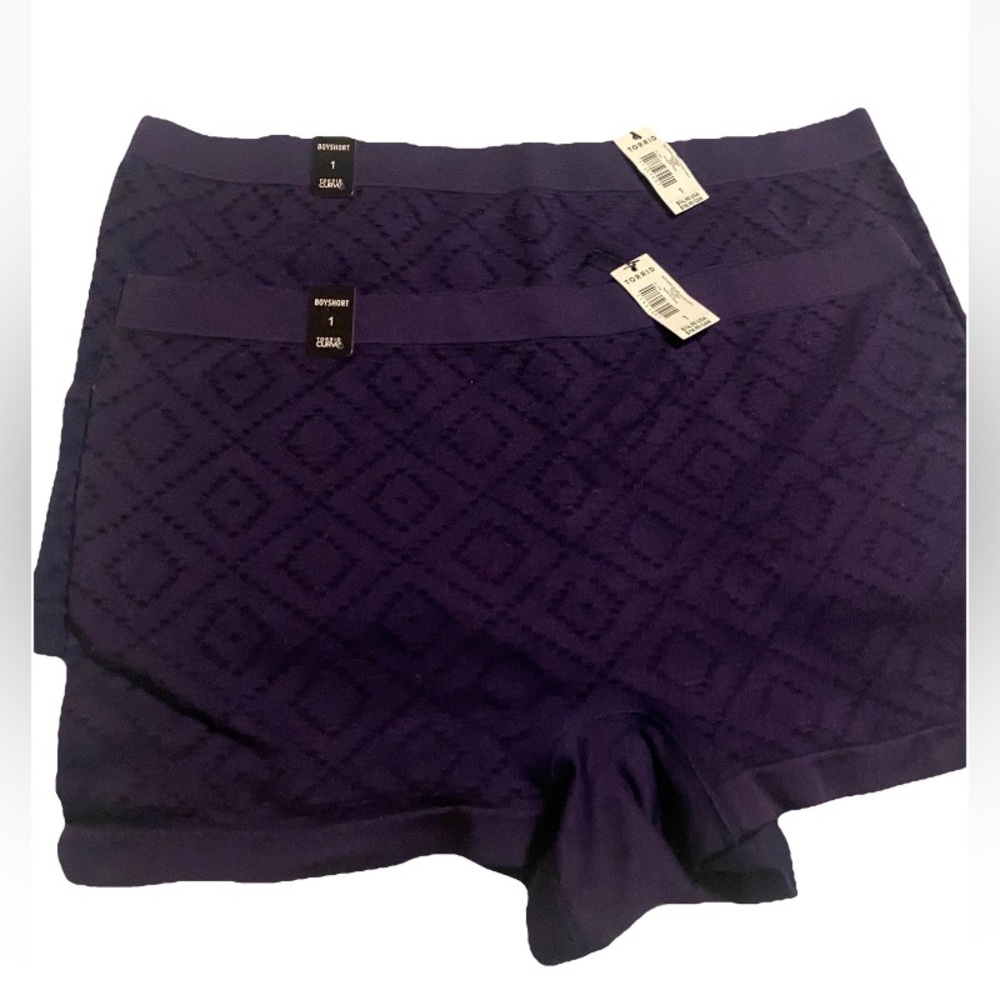 💜2 pair Torrid Curve Women’s Boyshorts style stretchy panty with cut outs Size:1
